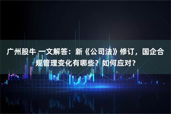 广州股牛 一文解答：新《公司法》修订，国企合规管理变化有哪些？如何应对？
